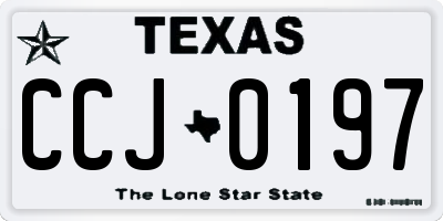 TX license plate CCJ0197