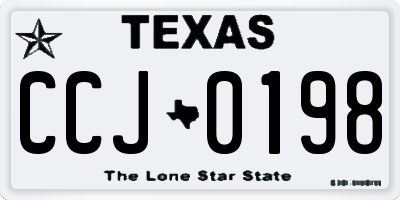 TX license plate CCJ0198