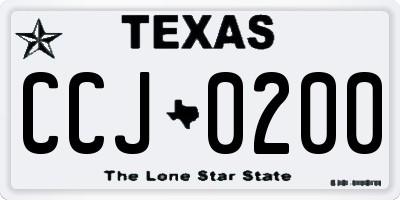 TX license plate CCJ0200