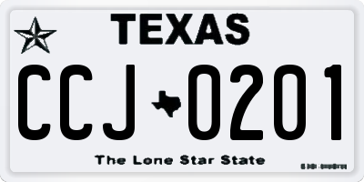 TX license plate CCJ0201