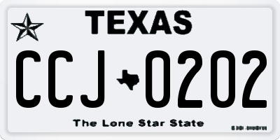 TX license plate CCJ0202