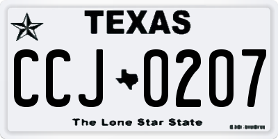 TX license plate CCJ0207