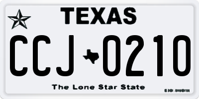 TX license plate CCJ0210