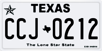 TX license plate CCJ0212