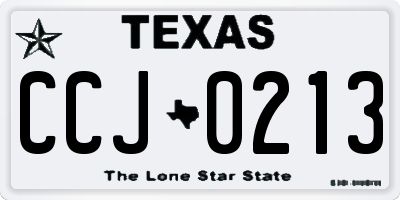 TX license plate CCJ0213