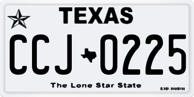 TX license plate CCJ0225
