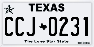 TX license plate CCJ0231