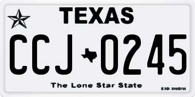 TX license plate CCJ0245
