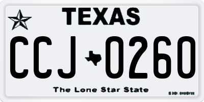 TX license plate CCJ0260