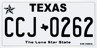 TX license plate CCJ0262
