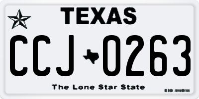 TX license plate CCJ0263