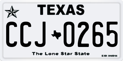 TX license plate CCJ0265