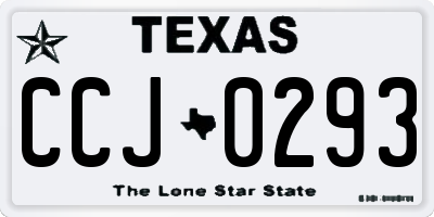 TX license plate CCJ0293