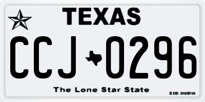 TX license plate CCJ0296