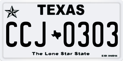 TX license plate CCJ0303