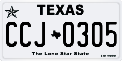 TX license plate CCJ0305