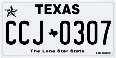 TX license plate CCJ0307