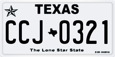 TX license plate CCJ0321