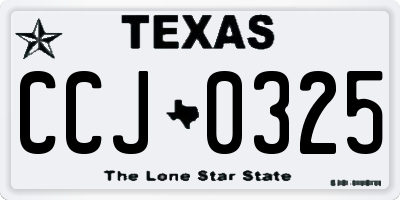 TX license plate CCJ0325