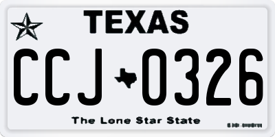 TX license plate CCJ0326