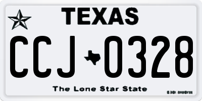 TX license plate CCJ0328
