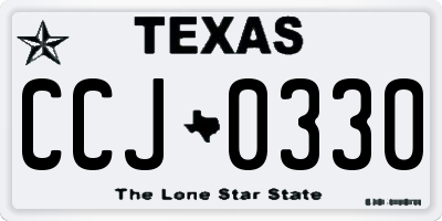 TX license plate CCJ0330