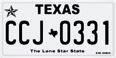 TX license plate CCJ0331