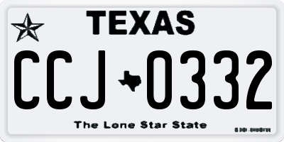 TX license plate CCJ0332