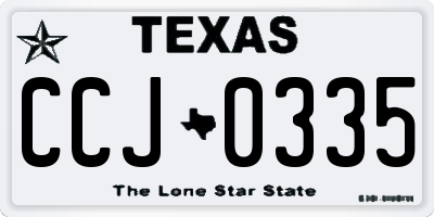 TX license plate CCJ0335