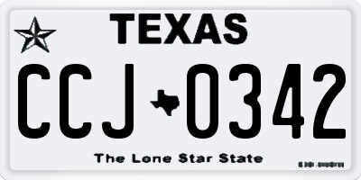 TX license plate CCJ0342