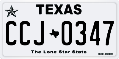 TX license plate CCJ0347
