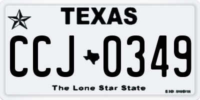 TX license plate CCJ0349