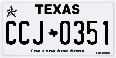 TX license plate CCJ0351