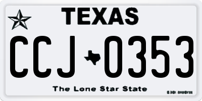 TX license plate CCJ0353