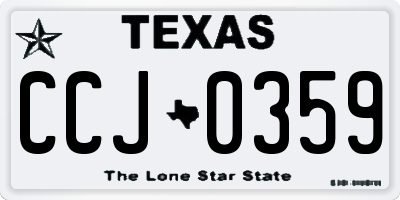 TX license plate CCJ0359