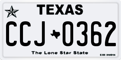 TX license plate CCJ0362