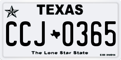 TX license plate CCJ0365