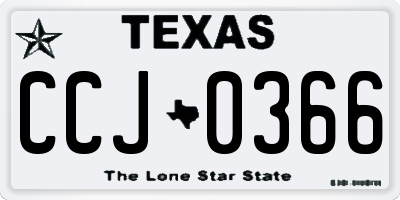 TX license plate CCJ0366