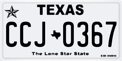 TX license plate CCJ0367
