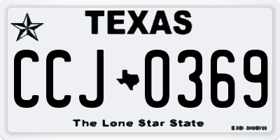 TX license plate CCJ0369