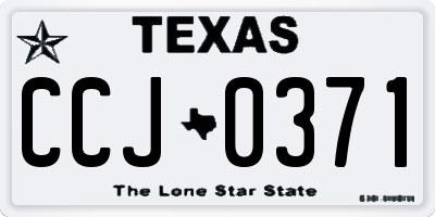 TX license plate CCJ0371
