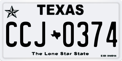 TX license plate CCJ0374