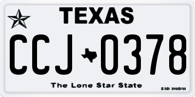 TX license plate CCJ0378