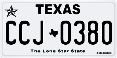 TX license plate CCJ0380