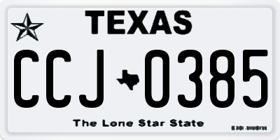 TX license plate CCJ0385