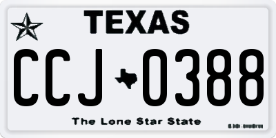 TX license plate CCJ0388