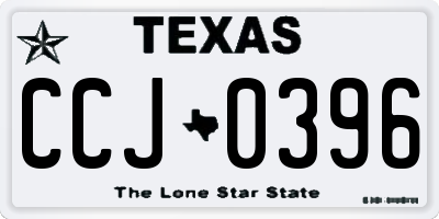 TX license plate CCJ0396