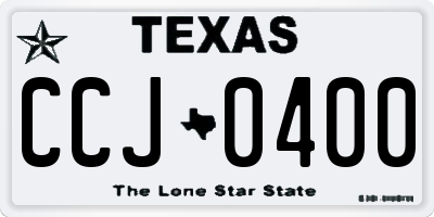 TX license plate CCJ0400