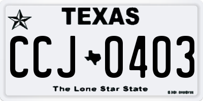 TX license plate CCJ0403