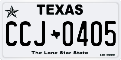 TX license plate CCJ0405